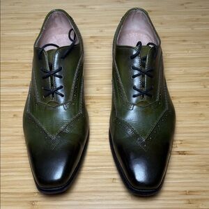 Men's Green Leather Oxfords